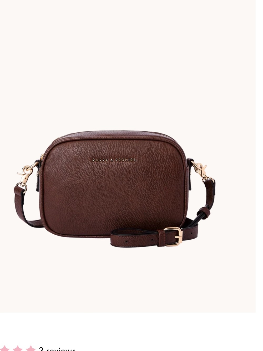 Poppy & Peonies espresso Leather Crossbody Bag